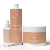 Kit d’entretien lissage Trio Shampoing ,masque et sérums Force Elixir KELMA CARE